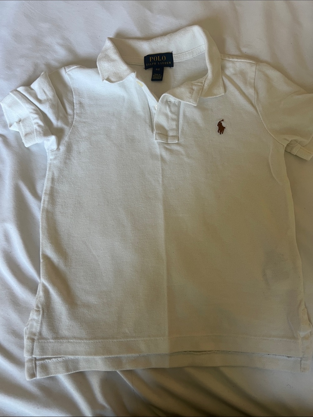 Polo by Ralph Lauren White Boys' Polo with Brown Pony